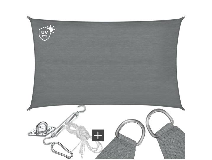 Voile d’ombrage SUNNY - 5 x 7 m, gris