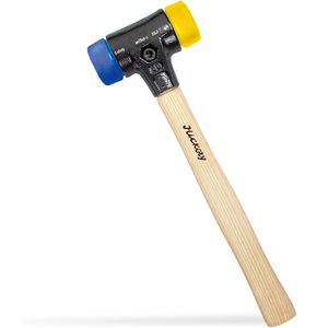 Wiha Schonhammer Safety, 26653, Kopf-Ø 30mm, 2 Gummieinsätze, mit Hickoryholzstiel