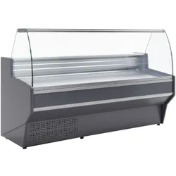Vitrine-theke mit gebogenem glas für metzgerei in schwarz - 1985x1080x1235 mm - 1290 W 230/1V - 24M32191 Eurast
