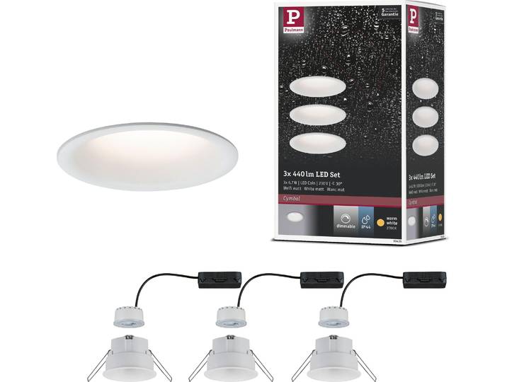 Paulmann LED Einbauleuchte Cymbal 3er-Set