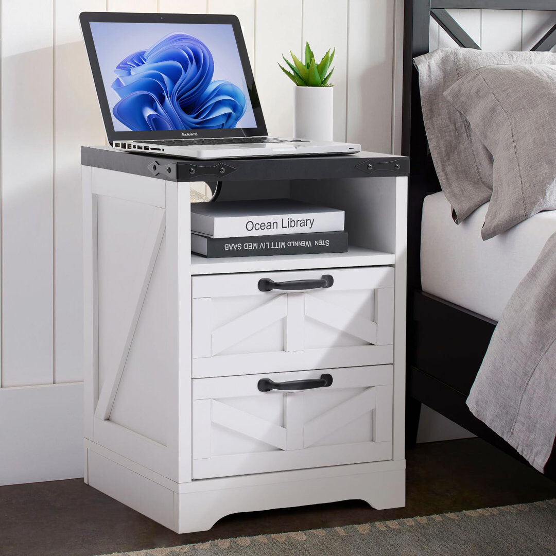 Brambly Cottage 40.1 cm W Sideboard White 55.1cm H X 40.1cm W X 35.2cm D