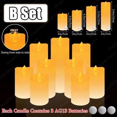 Uplifted Finds 9 To 72 Pcs Flameless LED Candles Dancing Flame Flickering Battery Operated Candle Set b Set 24pcs