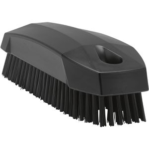 Vikan Nagelbürste 64409, hart, schwarz, aus Kunststoff, PP-Borsten, Länge: 13 cm