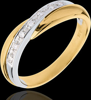 Edenly Trauring Diamantenband Miria in Weiss- und Gelbgold - Kanalfassung - 7 D