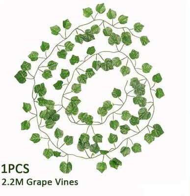 Inspire Select Artificial Ivy Leaf Garland Silk Green Vine Foliage For Home & Garden Decor grape Leaves 36 Pcs