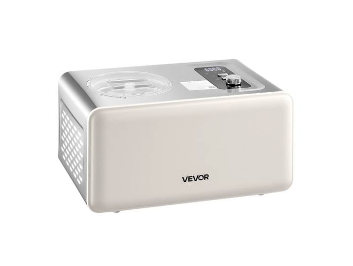 SucceBuy Machine à glace automatique de 2 litres avec compresseur intégré, sans pré-congélation, machine à gelato, sorbetière électrique, 3 modes, machine à glace à compresseur pour la cuisine à