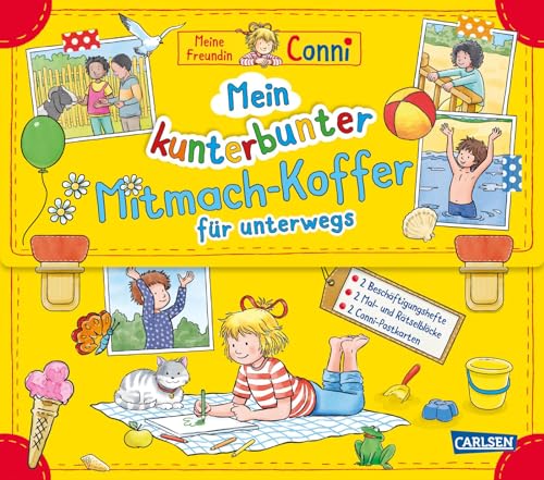 Hanna Sörensen - Conni Gelbe Reihe (Beschäftigungsbuch): Mein kunterbunter Mitmach-Koffer für unterwegs (Buch-Set für die Ferienzeit): Mit zwei Beschäftigungsheften, ... Rätselblöcken und einem Conni-Postkartenset - Preis vom 30.09.2026 22:30:23 h