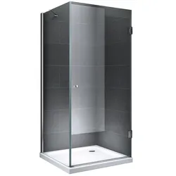 Fischer und Adamek Glasdusche Eger Größe: 100 x 100 x 190 cm Form: Klarglas ohne Duschtasse und Ablauf