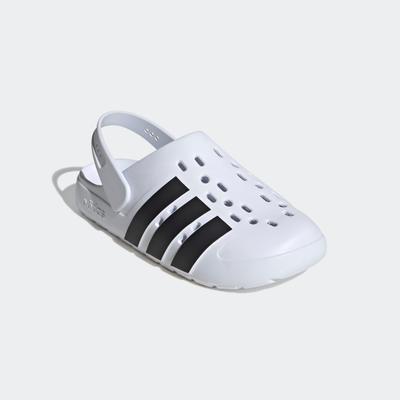 Clog ADIDAS SPORTSWEAR "ADILETTE CLOG 2.0", Damen, Gr. 44,5, schwarz-weiß (cloud weiß, core schwarz, ftwr weiß), Synthetik, Schuhe Clog