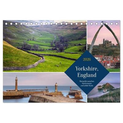 Yorkshire, England: Romantik zwischen Hochmooren und wilder Küste (Tischkalender 2026 DIN A5 quer), CALVENDO Monatskalender