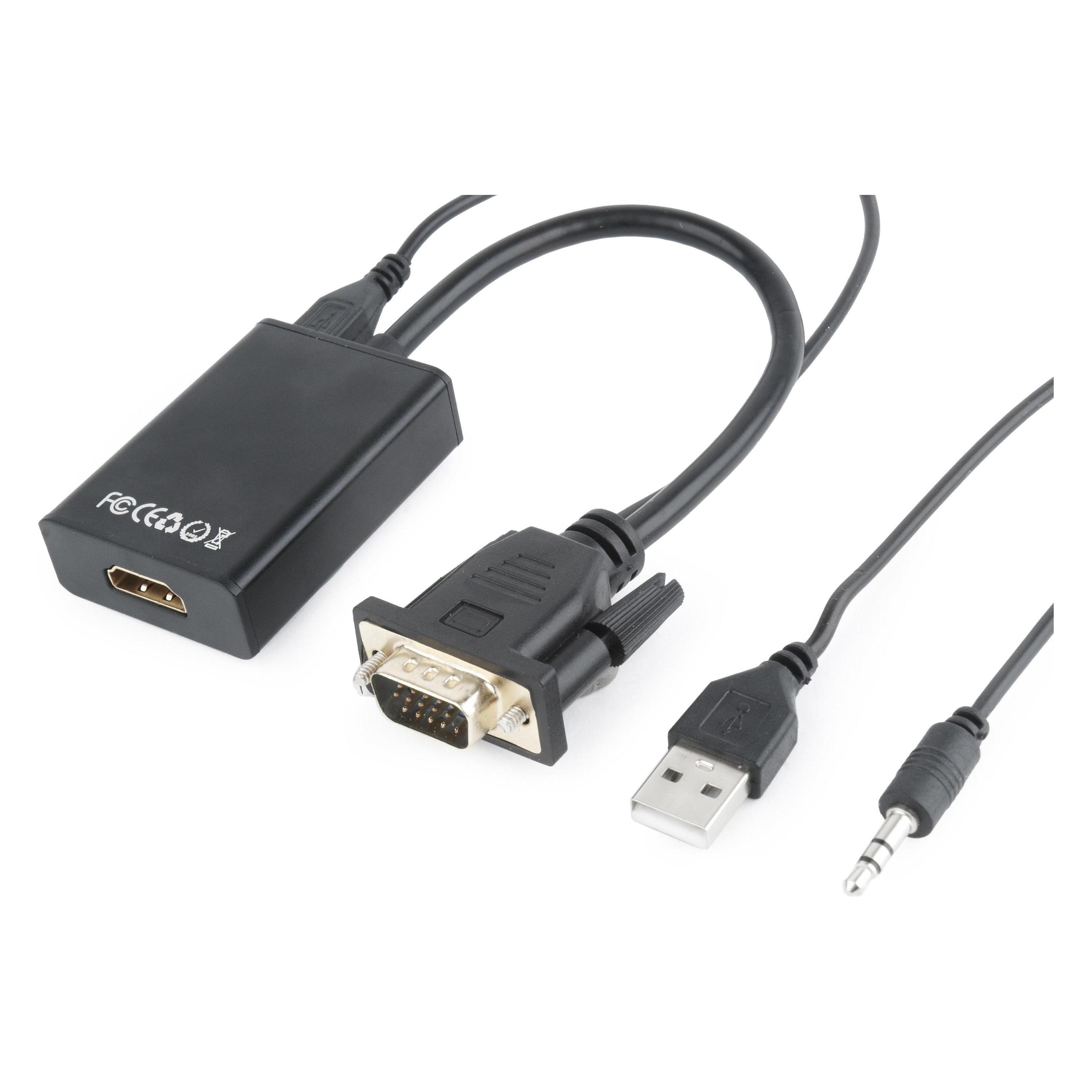 Gembird A-VGA-HDMI-01 HDMI 19 pin Schwarz Kabelschnittstellen-/adapter (VGA) (A-VGA-HDMI-01)