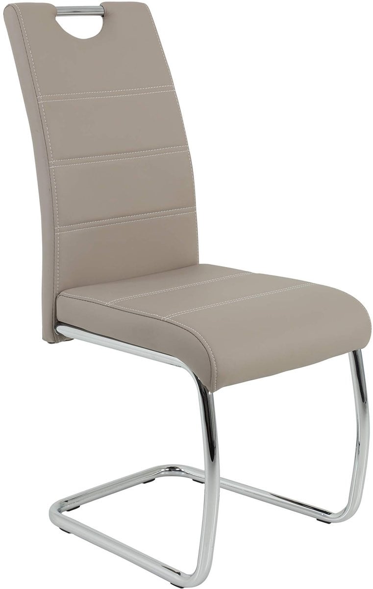 Omgoods Moderne Eetkamerstoel met Handgreep in Cappuccino
