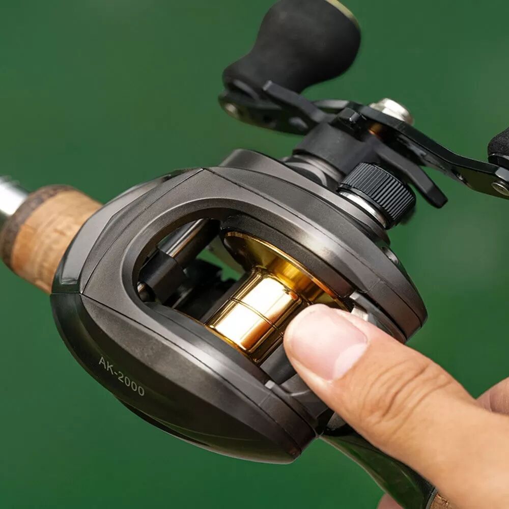 INF AK2000 Rechtshändige Baitcasting-Rolle mit Metallspule - Aluminiumlegierung, 7.2:1 Übersetzung