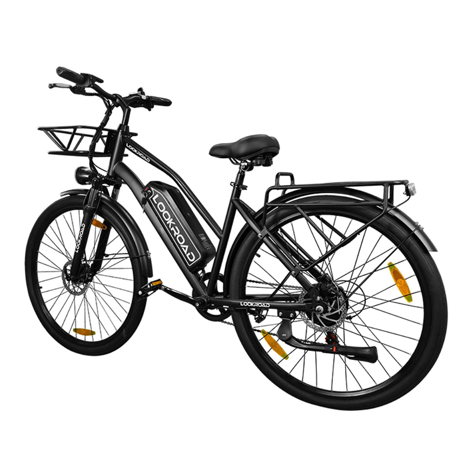 Lookraod L28 28'' E-Bike Elektrofahrrad 250W 25km/h, 36V 23Ah Akku, Shimano 7-Gang, IP54 für Pendeln &Alltag, in elegantem Schwarz