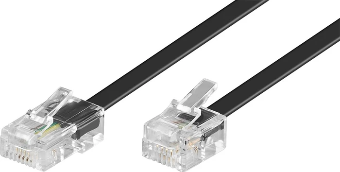 PremiumCord 8P4C (RJ-45) Plug 6P4C (RJ-11) Plug 6m - Schwarz