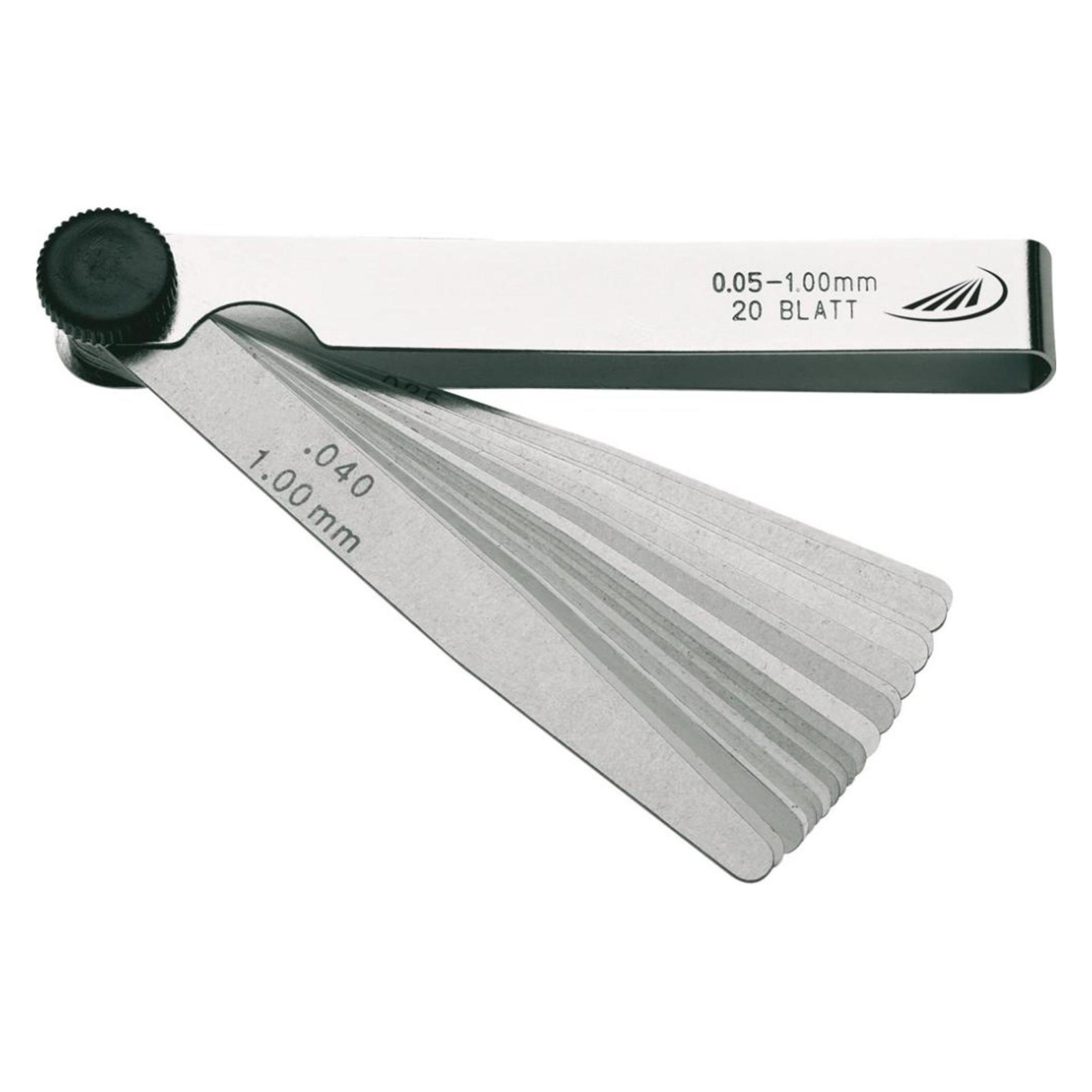 Helios Preisser Helios-Preisser Präzisions-Fühlerlehre 20Blatt 0,05-1,00mm B10mm vernick. (10 cm) (0606130)