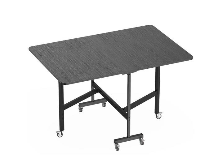 Homcom Esstisch klappbar aus Spanplatte Stahl Schwarz, Holzwerkstoff, 80x73x120 cm, Esszimmer, Esstische