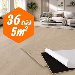 Relaxdays Selbstklebender PVC Bodenbelag Eiche Beige