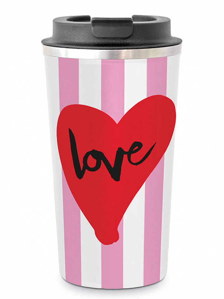 ppd Thermobecher "Love" in Rosa/ Rot - 400 ml - onesize