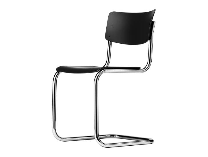 Thonet - S 43 Stuhl, Chrom / schwarz (TP 29)