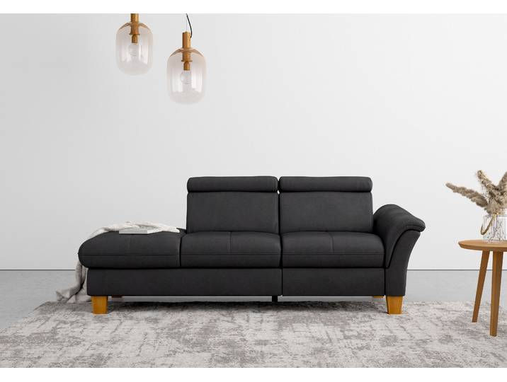 Recamiere, Luxus-Microfaser, Anthrazit, 206×93×84 cm, Armlehne Rechts, Klassisch, Home-affaire