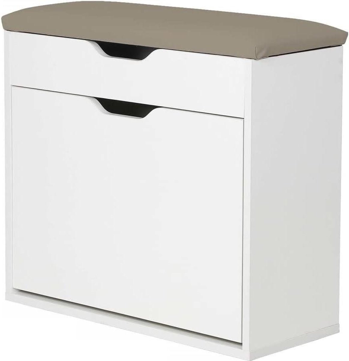 Moderne houten schoenenkast voor de hal, woonkamer of slaapkamer, Wit