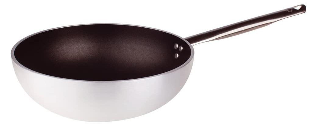 Dripio Aluminium wok met antiaanbaklaag, 32 cm, zilver/zwart
