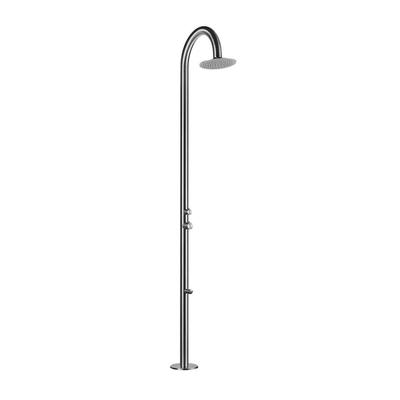 Pooldusche MX1007 aus Edelstahl 316L (inox), Warm-/Kaltwasser, Antikalk-Duschkopf, C-Box-Befestigung für Outdoor, MPC