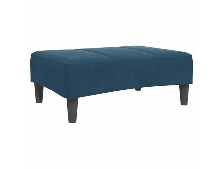 Repose-pied - Velours - Inclinable - Intérieur - Bleu - 77x55x31 cm - V2