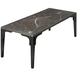 tectake Rattan Tisch Foggia 196x87x76cm  Grau