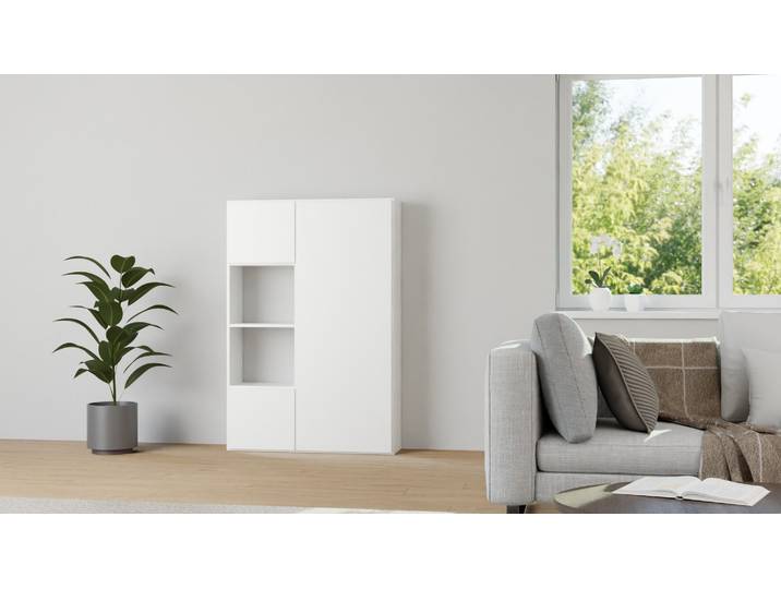 Regal skandinavischer Stil MDF Beschichtet MDF Weiß matt