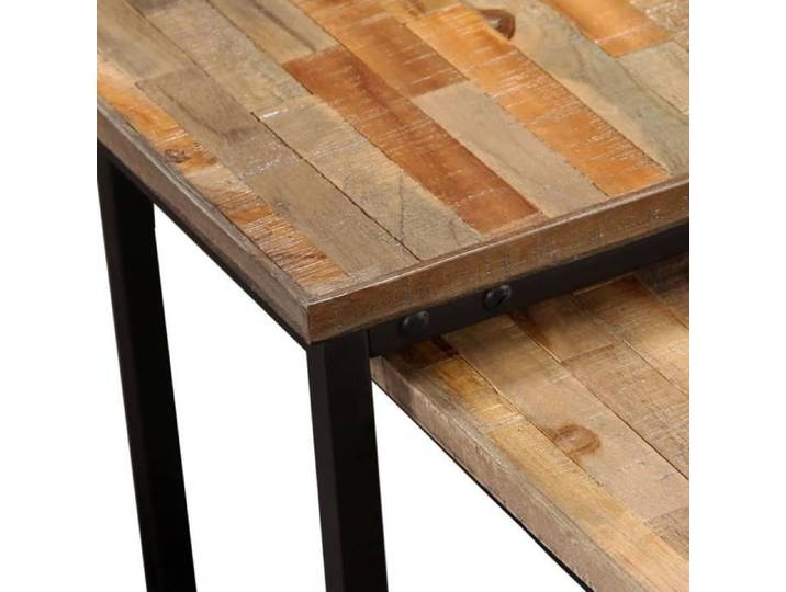 Zerodis Table basse gigogne 2 pcs Teck massif de récupération RE388