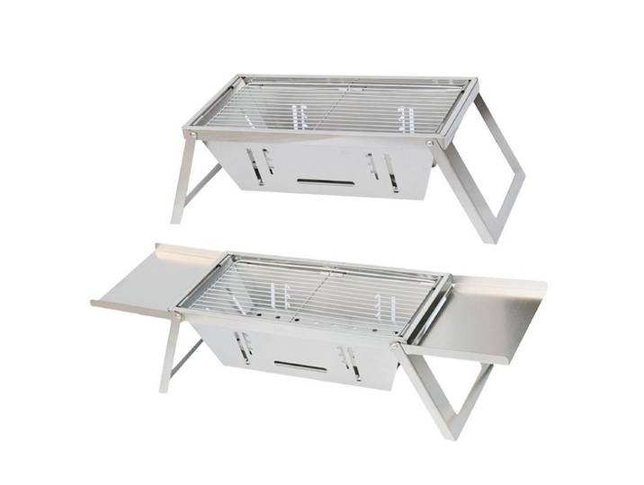 Poêle à barbecue pliant sans fumée, acier inoxydable, barbecue à charbon de bois, camping en plein air portable