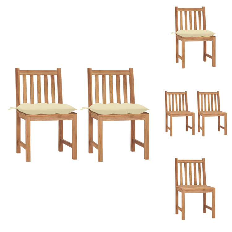 vidaXL Gartenstühle 2 Stk. mit Kissen Massivholz Teak - Gartenstühle