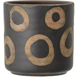 Bloomingville Pflanztopf Avo aus Terrakotta, Ø 12 cm, Höhe 12 cm, schwarz