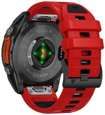 Uplifted Goods Soft Silicone Quick Fit Smartwatch Band red Black 22mm