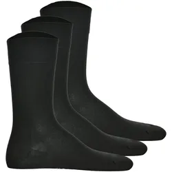 Hudson 3 Paar Herren Socken, Relax Cotton Strumpf, ohne Gummifäden, Einfarbig Schwarz / 41-42 (7-8 UK)
