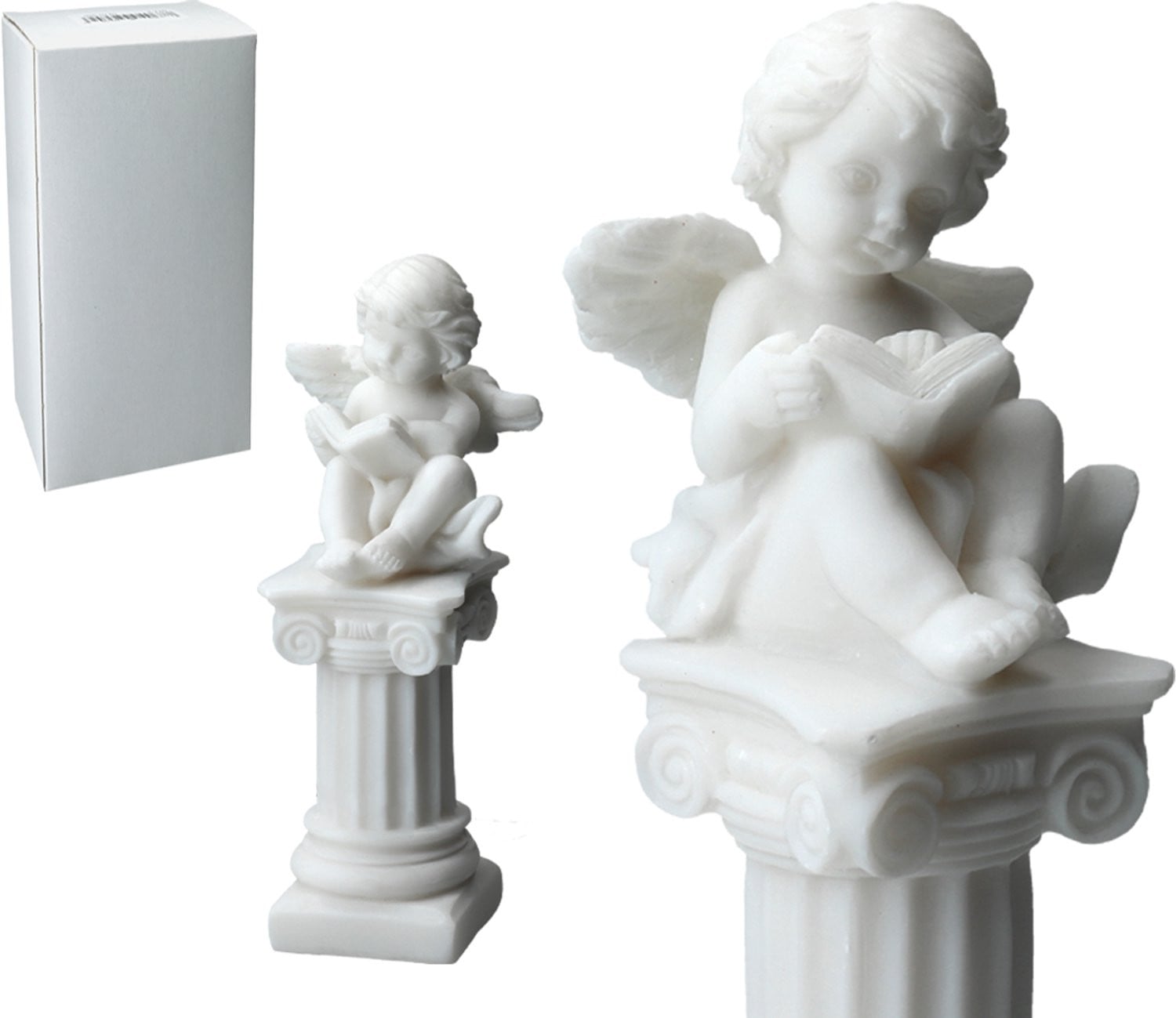 Alabaster Engel met Boek - Griekse Sculptuur Decoratie voor op tafel