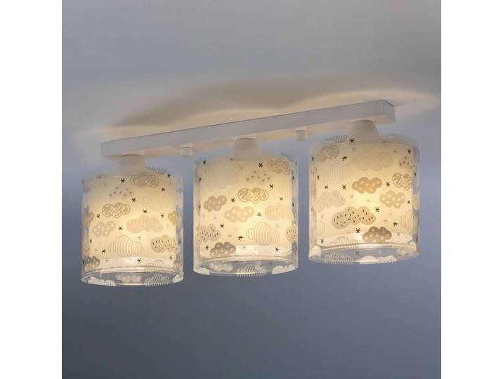 Plafondlamp Clouds, dimbaar, alu / grijs / zink, Kinderkamer, Kunststof, plafondlamp