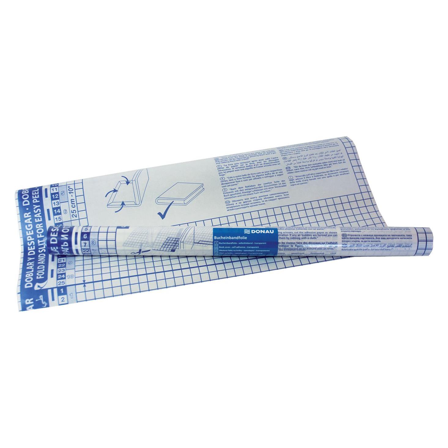 Donau Buchschutzfolie selbstklebend klar (5 m x 45 cm) (322025)