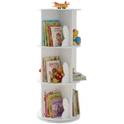 Relaxdays Drehbares Bücherregal für Kinder Weiß