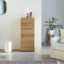 Hochkommode Nino aus massivem Teakholz