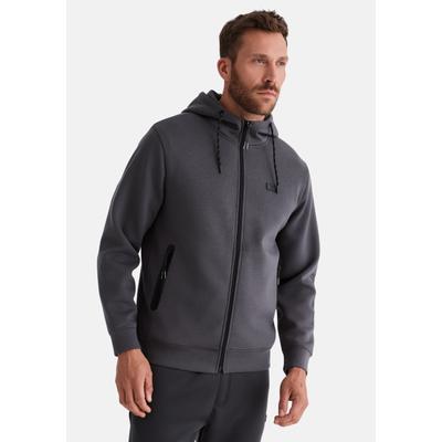 Sweatjacke HERO BY JOHN MEDOOX "SPENCER Sweatjacke", Herren, Gr. 3XL, grau (grau forged), Sweatware, 100% Polyester, regular fit, ohne Ausschnitt, Sweatjacken Sweatjacke, HERO by John Medoox SPENCER Herren Sweatjacke