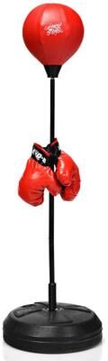 Costway Adjustable Height Punching Bag with Stand Plus Boxing Gloves for Both Adults and Kids