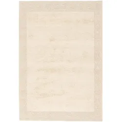 Pergamon, Teppich, Natur Teppich Shaggy Wolle Linea Bordüre (200 x 140 cm)
