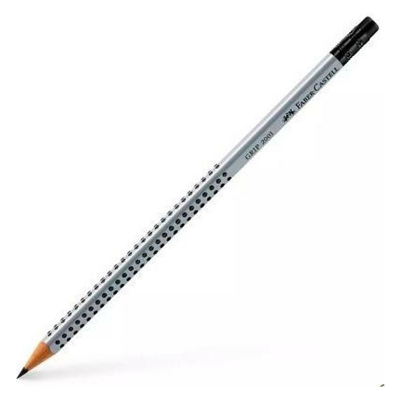 Faber Castell GRIP 2001 Bleistift HB mit Radierspitze 12 Stück (HB, 12x) (117200)