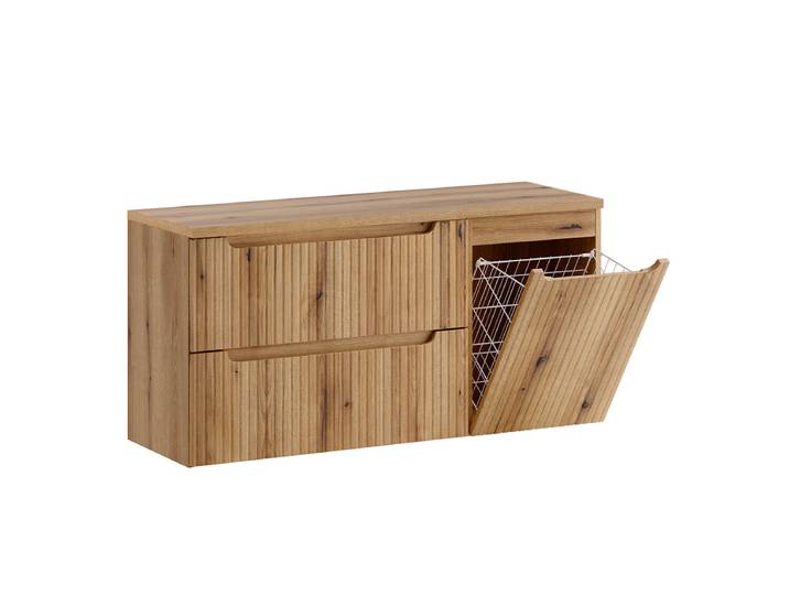 Meuble sous-vasque 120cm panier à linge Riva Bois