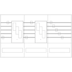 ABN PAR364N Sammelschienen-Feld 5-polig 3-feldrig 2 x NH00 3-polig