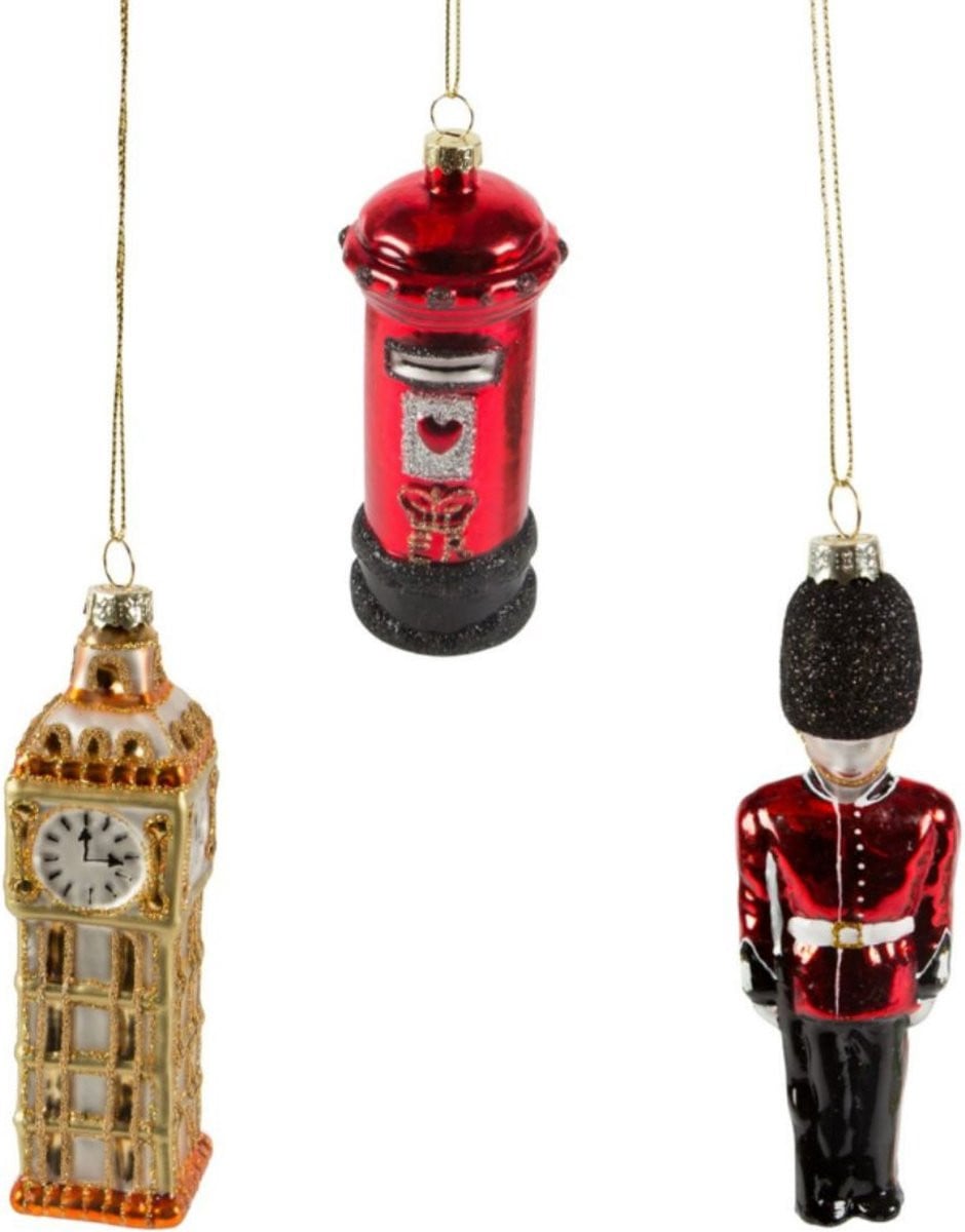 Sass & Belle Londen Kerstbal Set van 3