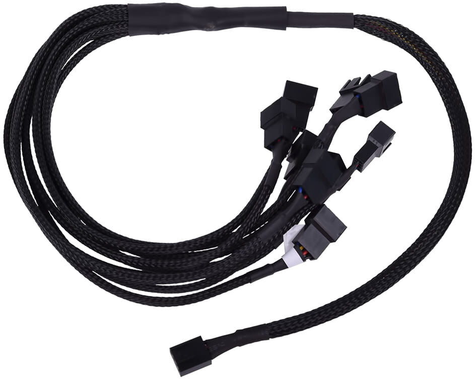 Phobya Y-Kabel 4Pin PWM auf 9x 4Pin PWM - Schwarz 60cm